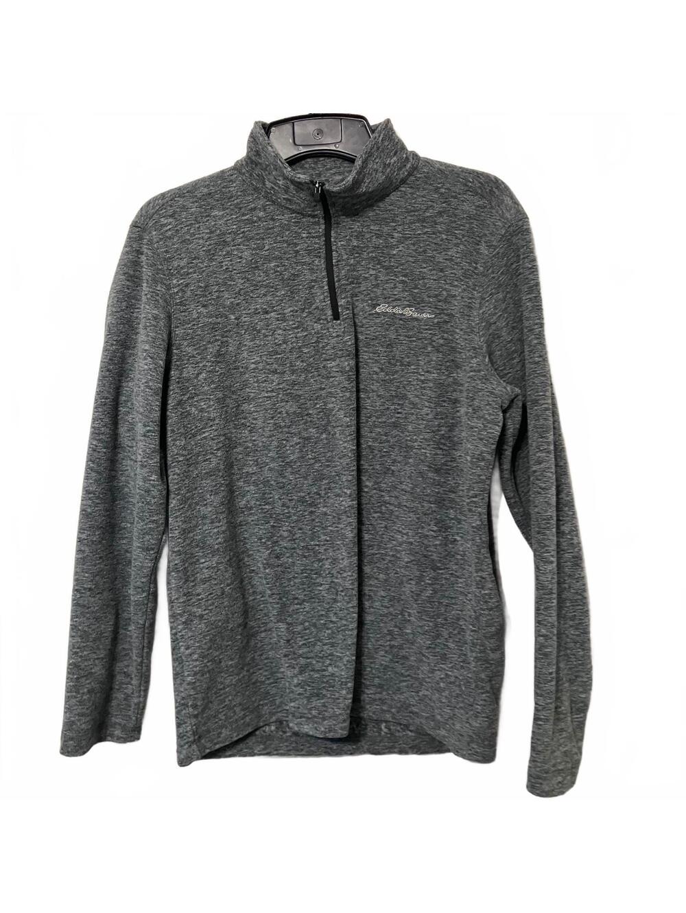 Eddie Bauer Men's Gray 1/4 Zip Sporty Athleisure Comfy Warm Pullover Size Medium